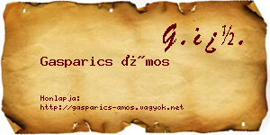 Gasparics Ámos névjegykártya